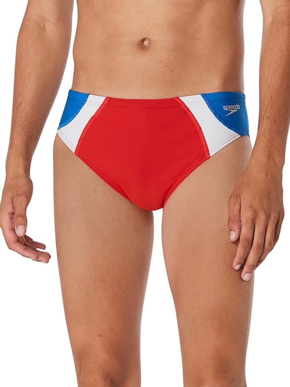 Speedo Red White and Blue Men's Racing Brief Swimwear